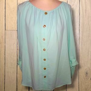 IN STUDIO Faux Button Blouse
